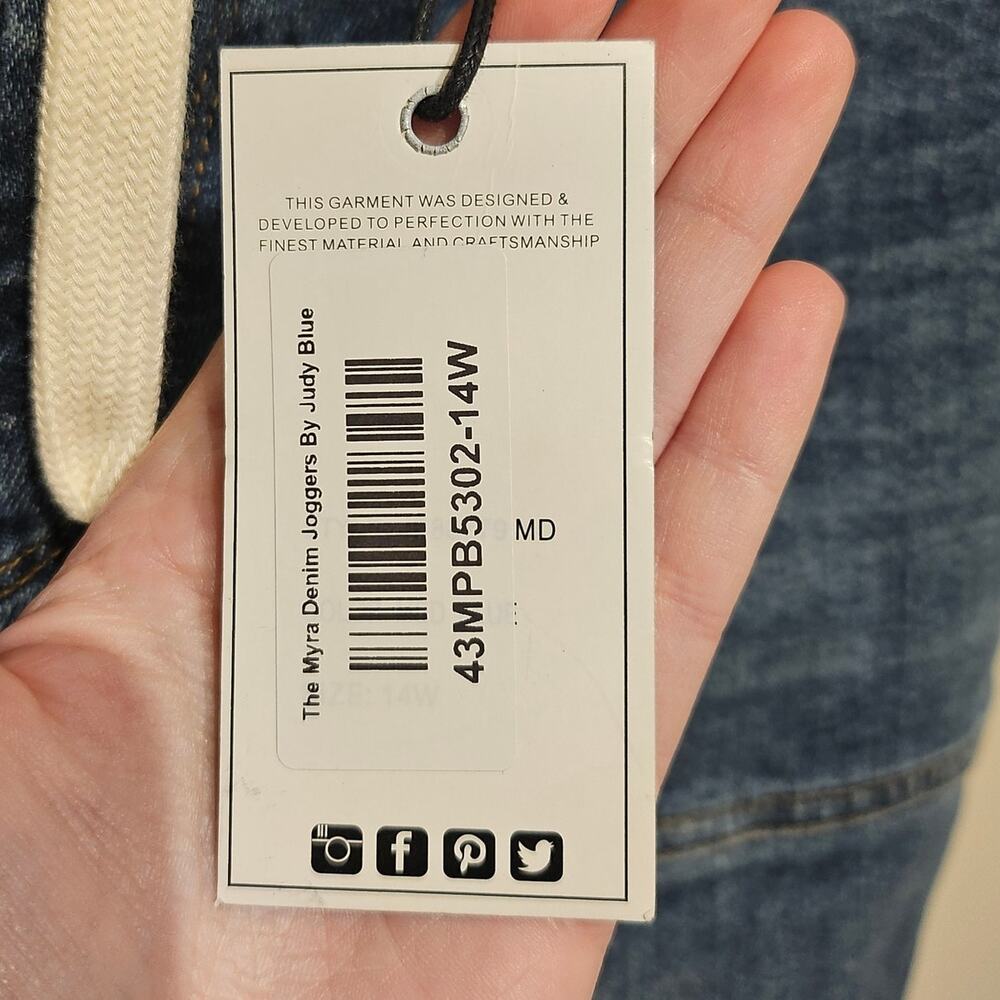 Judy Blue The Myra Denim Joggers Jeans 14W NWT JB88779 - Picture 2 of 8